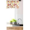 Ambesonne Christmas Window Valance, Tree Branches Spruce Leaves Balls Bells Cones Poinsettia Flowers Mistletoe Berry, Curtain Valance for Kitchen Bedroom Decor with Rod Pocket, 54″ X 18″, Ruby Green(Red Orange Yellow)
