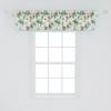 Ambesonne Christmas Window Valance, Tree Branches Spruce Leaves Balls Bells Cones Poinsettia Flowers Mistletoe Berry, Curtain Valance for Kitchen Bedroom Decor with Rod Pocket, 54″ X 18″, Ruby Green(Pale Mint Green and Vermilion)
