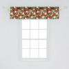 Ambesonne Christmas Window Valance, Tree Branches Spruce Leaves Balls Bells Cones Poinsettia Flowers Mistletoe Berry, Curtain Valance for Kitchen Bedroom Decor with Rod Pocket, 54″ X 18″, Ruby Green(Ruby Green)