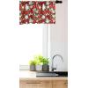 Ambesonne Christmas Window Valance, Tree Branches Spruce Leaves Balls Bells Cones Poinsettia Flowers Mistletoe Berry, Curtain Valance for Kitchen Bedroom Decor with Rod Pocket, 54″ X 18″, Ruby Green(White Red Green)
