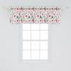 Ambesonne Christmas Window Valance, Tree Branches Spruce Leaves Balls Bells Cones Poinsettia Flowers Mistletoe Berry, Curtain Valance for Kitchen Bedroom Decor with Rod Pocket, 54″ X 18″, Ruby Green(Hot Pink and Pale Petrol Blue)