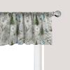 Ambesonne Christmas Window Valance, Tree Branches Spruce Leaves Balls Bells Cones Poinsettia Flowers Mistletoe Berry, Curtain Valance for Kitchen Bedroom Decor with Rod Pocket, 54″ X 18″, Ruby Green(Pale Sage Green and Seafoam)
