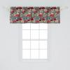 Ambesonne Christmas Window Valance, Tree Branches Spruce Leaves Balls Bells Cones Poinsettia Flowers Mistletoe Berry, Curtain Valance for Kitchen Bedroom Decor with Rod Pocket, 54″ X 18″, Ruby Green(Grey Red Beige)