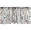 Ambesonne Christmas Window Valance, Tree Branches Spruce Leaves Balls Bells Cones Poinsettia Flowers Mistletoe Berry, Curtain Valance for Kitchen Bedroom Decor with Rod Pocket, 54″ X 18″, Ruby Green(Mustard Maroon)
