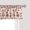 Ambesonne Christmas Window Valance, Tree Branches Spruce Leaves Balls Bells Cones Poinsettia Flowers Mistletoe Berry, Curtain Valance for Kitchen Bedroom Decor with Rod Pocket, 54″ X 18″, Ruby Green(Blush Cinnamon Brown)