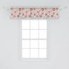 Ambesonne Christmas Window Valance, Tree Branches Spruce Leaves Balls Bells Cones Poinsettia Flowers Mistletoe Berry, Curtain Valance for Kitchen Bedroom Decor with Rod Pocket, 54″ X 18″, Ruby Green(Ruby Pale Grey)