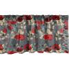 Ambesonne Christmas Window Valance, Tree Branches Spruce Leaves Balls Bells Cones Poinsettia Flowers Mistletoe Berry, Curtain Valance for Kitchen Bedroom Decor with Rod Pocket, 54″ X 18″, Ruby Green(Grey Red Beige)