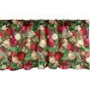 Ambesonne Christmas Window Valance, Tree Branches Spruce Leaves Balls Bells Cones Poinsettia Flowers Mistletoe Berry, Curtain Valance for Kitchen Bedroom Decor with Rod Pocket, 54″ X 18″, Ruby Green(Ruby Green)