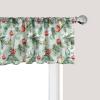 Ambesonne Christmas Window Valance, Tree Branches Spruce Leaves Balls Bells Cones Poinsettia Flowers Mistletoe Berry, Curtain Valance for Kitchen Bedroom Decor with Rod Pocket, 54″ X 18″, Ruby Green(Pale Mint Green and Vermilion)