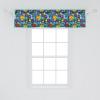 Ambesonne Christmas Window Valance, Tree Branches Spruce Leaves Balls Bells Cones Poinsettia Flowers Mistletoe Berry, Curtain Valance for Kitchen Bedroom Decor with Rod Pocket, 54″ X 18″, Ruby Green(Apple Green and Multicolor)