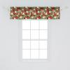Ambesonne Christmas Window Valance, Tree Branches Spruce Leaves Balls Bells Cones Poinsettia Flowers Mistletoe Berry, Curtain Valance for Kitchen Bedroom Decor with Rod Pocket, 54″ X 18″, Ruby Green(Ruby Green)