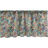 Ambesonne Christmas Window Valance, Tree Branches Spruce Leaves Balls Bells Cones Poinsettia Flowers Mistletoe Berry, Curtain Valance for Kitchen Bedroom Decor with Rod Pocket, 54″ X 18″, Ruby Green(Blue Cream)