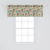 Ambesonne Christmas Window Valance, Tree Branches Spruce Leaves Balls Bells Cones Poinsettia Flowers Mistletoe Berry, Curtain Valance for Kitchen Bedroom Decor with Rod Pocket, 54″ X 18″, Ruby Green(Dark Pink Pale Blue)