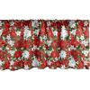 Ambesonne Christmas Window Valance, Tree Branches Spruce Leaves Balls Bells Cones Poinsettia Flowers Mistletoe Berry, Curtain Valance for Kitchen Bedroom Decor with Rod Pocket, 54″ X 18″, Ruby Green(White Red Green)