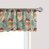 Ambesonne Christmas Window Valance, Tree Branches Spruce Leaves Balls Bells Cones Poinsettia Flowers Mistletoe Berry, Curtain Valance for Kitchen Bedroom Decor with Rod Pocket, 54″ X 18″, Ruby Green(Dark Pink Pale Blue)