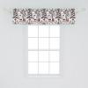 Ambesonne Christmas Window Valance, Tree Branches Spruce Leaves Balls Bells Cones Poinsettia Flowers Mistletoe Berry, Curtain Valance for Kitchen Bedroom Decor with Rod Pocket, 54″ X 18″, Ruby Green(Dark Coral Black White)