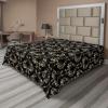 Ambesonne Damask Flat Sheet, Simple Design Neutral Colors Floral Boho Artwork on Darkened Backdrop, Soft Comfortable Top Sheet Decorative Bedding 1 Piece, California King, Charcoal Grey Grey Teal(Charcoal Grey and Pale Yellow)