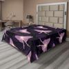 Ambesonne Damask Flat Sheet, Simple Design Neutral Colors Floral Boho Artwork on Darkened Backdrop, Soft Comfortable Top Sheet Decorative Bedding 1 Piece, California King, Charcoal Grey Grey Teal(Pale Lilac Dark Purple)