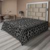 Ambesonne Damask Flat Sheet, Simple Design Neutral Colors Floral Boho Artwork on Darkened Backdrop, Soft Comfortable Top Sheet Decorative Bedding 1 Piece, California King, Charcoal Grey Grey Teal(Charcoal Grey and Pale Grey)