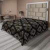 Ambesonne Damask Flat Sheet, Simple Design Neutral Colors Floral Boho Artwork on Darkened Backdrop, Soft Comfortable Top Sheet Decorative Bedding 1 Piece, California King, Charcoal Grey Grey Teal(Charcoal Grey Amber)