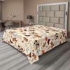 Ambesonne Damask Flat Sheet, Simple Design Neutral Colors Floral Boho Artwork on Darkened Backdrop, Soft Comfortable Top Sheet Decorative Bedding 1 Piece, California King, Charcoal Grey Grey Teal(Cream Vermilion Camel)
