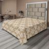 Ambesonne Damask Flat Sheet, Simple Design Neutral Colors Floral Boho Artwork on Darkened Backdrop, Soft Comfortable Top Sheet Decorative Bedding 1 Piece, California King, Charcoal Grey Grey Teal(Ecru and White)
