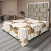 Ambesonne Damask Flat Sheet, Simple Design Neutral Colors Floral Boho Artwork on Darkened Backdrop, Soft Comfortable Top Sheet Decorative Bedding 1 Piece, California King, Charcoal Grey Grey Teal(Pale Coffee and Off White)