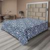 Ambesonne Damask Flat Sheet, Simple Design Neutral Colors Floral Boho Artwork on Darkened Backdrop, Soft Comfortable Top Sheet Decorative Bedding 1 Piece, California King, Charcoal Grey Grey Teal(Cobalt Blue and White)