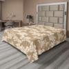 Ambesonne Damask Flat Sheet, Simple Design Neutral Colors Floral Boho Artwork on Darkened Backdrop, Soft Comfortable Top Sheet Decorative Bedding 1 Piece, California King, Charcoal Grey Grey Teal(Eggshell Pastel Brown)