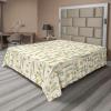 Ambesonne Damask Flat Sheet, Simple Design Neutral Colors Floral Boho Artwork on Darkened Backdrop, Soft Comfortable Top Sheet Decorative Bedding 1 Piece, California King, Charcoal Grey Grey Teal(Eggshell Pistachio Green)