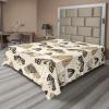Ambesonne Damask Flat Sheet, Simple Design Neutral Colors Floral Boho Artwork on Darkened Backdrop, Soft Comfortable Top Sheet Decorative Bedding 1 Piece, California King, Charcoal Grey Grey Teal(Camel Cream Charcoal Grey)