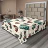 Ambesonne Damask Flat Sheet, Simple Design Neutral Colors Floral Boho Artwork on Darkened Backdrop, Soft Comfortable Top Sheet Decorative Bedding 1 Piece, California King, Charcoal Grey Grey Teal(Teal Dark Pink Cream)