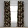Ambesonne Delicate Roses Grommet Curtain, Retro Themed Garden Scene Flowers Vintage with Neutral Colors, Decorative 2-Panel Window Drapes for Bedroom Living Room, 50″ x 84″, Pale Peach Pale Grey Dust(Amber Pale Yellow Dimgray)