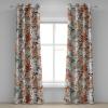 Ambesonne Delicate Roses Grommet Curtain, Retro Themed Garden Scene Flowers Vintage with Neutral Colors, Decorative 2-Panel Window Drapes for Bedroom Living Room, 50″ x 84″, Pale Peach Pale Grey Dust(Burnt Orange Paprika Ecru)