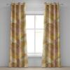 Ambesonne Delicate Roses Grommet Curtain, Retro Themed Garden Scene Flowers Vintage with Neutral Colors, Decorative 2-Panel Window Drapes for Bedroom Living Room, 50″ x 84″, Pale Peach Pale Grey Dust(Pastel Pink Mustard)