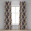 Ambesonne Delicate Roses Grommet Curtain, Retro Themed Garden Scene Flowers Vintage with Neutral Colors, Decorative 2-Panel Window Drapes for Bedroom Living Room, 50″ x 84″, Pale Peach Pale Grey Dust(Dark Ceil Blue Eggshell)