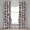Ambesonne Delicate Roses Grommet Curtain, Retro Themed Garden Scene Flowers Vintage with Neutral Colors, Decorative 2-Panel Window Drapes for Bedroom Living Room, 50″ x 84″, Pale Peach Pale Grey Dust(Lilac Dark Eggshell Ivory)
