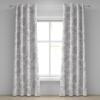Ambesonne Delicate Roses Grommet Curtain, Retro Themed Garden Scene Flowers Vintage with Neutral Colors, Decorative 2-Panel Window Drapes for Bedroom Living Room, 50″ x 84″, Pale Peach Pale Grey Dust(Blue Grey Champagne)