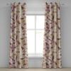 Ambesonne Delicate Roses Grommet Curtain, Retro Themed Garden Scene Flowers Vintage with Neutral Colors, Decorative 2-Panel Window Drapes for Bedroom Living Room, 50″ x 84″, Pale Peach Pale Grey Dust(Dried Rose Pale Peach)