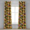 Ambesonne Floral Grommet Curtain, Spring Garden Scene Neutral Colors Delicate Blooming Rose Flowers Print, Decorative 2-Panel Window Drapes for Bedroom Living Room, 50″ x 120″, Slate Brown Cinnamon(Pale Orange Fuchsia)