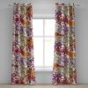 Ambesonne Floral Grommet Curtain, Spring Garden Scene Neutral Colors Delicate Blooming Rose Flowers Print, Decorative 2-Panel Window Drapes for Bedroom Living Room, 50″ x 120″, Slate Brown Cinnamon(Burnt Sienna Dark Pink)