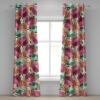 Ambesonne Floral Grommet Curtain, Spring Garden Scene Neutral Colors Delicate Blooming Rose Flowers Print, Decorative 2-Panel Window Drapes for Bedroom Living Room, 50″ x 120″, Slate Brown Cinnamon(Dark Peach Jade Green)