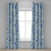 Ambesonne Floral Grommet Curtain, Spring Garden Scene Neutral Colors Delicate Blooming Rose Flowers Print, Decorative 2-Panel Window Drapes for Bedroom Living Room, 50″ x 120″, Slate Brown Cinnamon(Pale Azure Blue Yellow)
