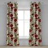 Ambesonne Floral Grommet Curtain, Spring Garden Scene Neutral Colors Delicate Blooming Rose Flowers Print, Decorative 2-Panel Window Drapes for Bedroom Living Room, 50″ x 120″, Slate Brown Cinnamon(Dark Pink Green Brown)