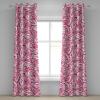 Ambesonne Floral Grommet Curtain, Spring Garden Scene Neutral Colors Delicate Blooming Rose Flowers Print, Decorative 2-Panel Window Drapes for Bedroom Living Room, 50″ x 120″, Slate Brown Cinnamon(Hot Pink White Rose)