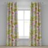 Ambesonne Floral Grommet Curtain, Spring Garden Scene Neutral Colors Delicate Blooming Rose Flowers Print, Decorative 2-Panel Window Drapes for Bedroom Living Room, 50″ x 120″, Slate Brown Cinnamon(Pastel Yellow Pale Peach)