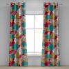 Ambesonne Floral Grommet Curtain, Spring Garden Scene Neutral Colors Delicate Blooming Rose Flowers Print, Decorative 2-Panel Window Drapes for Bedroom Living Room, 50″ x 120″, Slate Brown Cinnamon(Hot Pink and Dark Seafoam)