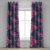 Ambesonne Floral Grommet Curtain, Spring Garden Scene Neutral Colors Delicate Blooming Rose Flowers Print, Decorative 2-Panel Window Drapes for Bedroom Living Room, 50″ x 120″, Slate Brown Cinnamon(Pink Blue Violet Green)