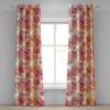 Ambesonne Floral Grommet Curtain, Spring Garden Scene Neutral Colors Delicate Blooming Rose Flowers Print, Decorative 2-Panel Window Drapes for Bedroom Living Room, 50″ x 120″, Slate Brown Cinnamon(Pale Orange and Dried Rose)