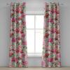 Ambesonne Floral Grommet Curtain, Spring Garden Scene Neutral Colors Delicate Blooming Rose Flowers Print, Decorative 2-Panel Window Drapes for Bedroom Living Room, 50″ x 120″, Slate Brown Cinnamon(Pastel Pink Almond Green)